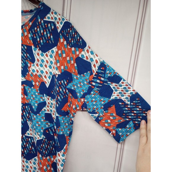 NWOT LuLaRoe Tunic Top Fireworks Popsicles Stars Patriot Summer 4th Of July SZXS - Picture 7 of 16